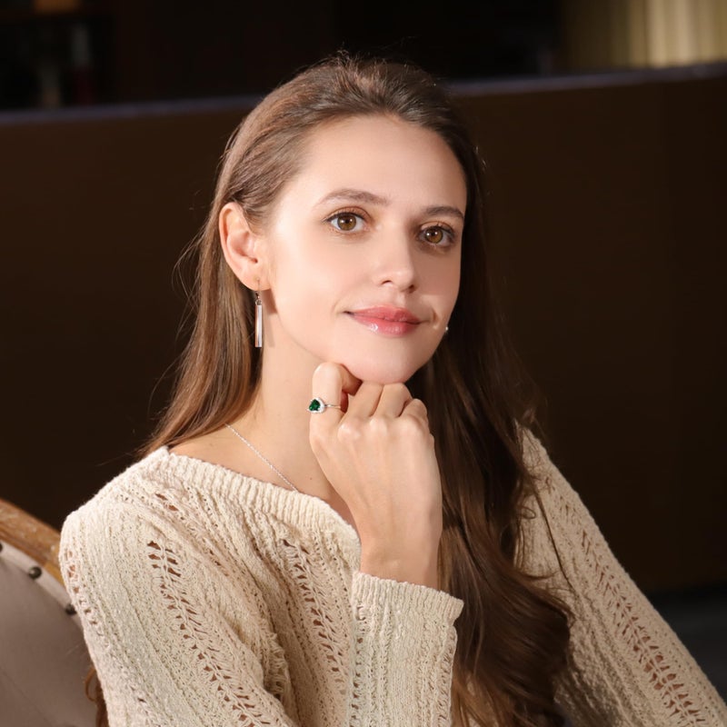 Lancharmed أقراط لانشارمد من الفضة الإسترلينية للنساء أقراط متدلية على شكل قضيب 925 فضة إسترلينية أقراط ذات حافة قابلة للتعديل مجوهرات للنساء هدايا - Image 4