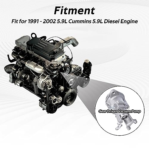 New Vacuum Pump Power Steering Seal Kit Compatible with Dodge Ram Cummins 5.9L Diesel Engine Replace#: 4089742 - Image 3