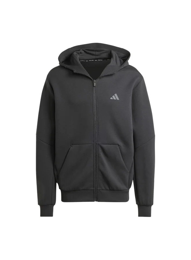 adidas Adidas D4T Full-Zip Ho Black Hooded Tracksuit Jacket Track Tops For Men