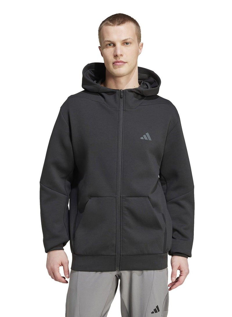 اديداس جاكيت رياضي بغطاء رأس بسحاب كامل للرجال - Image 1