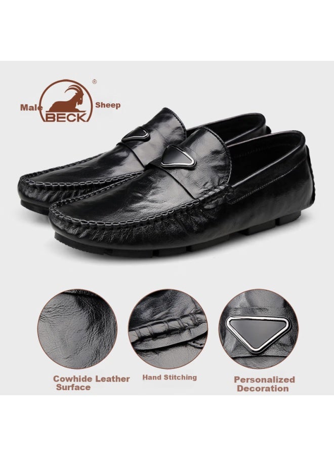 Ram Men's Italian Brand Genuine Leather Loafers Soft Sole Casual Slip-on Driving Shoes For Men