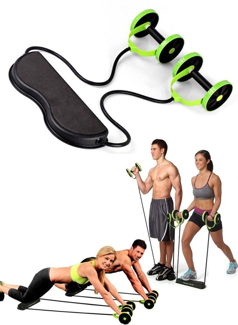 ISHWAZ All in One Fitness Exerciser Abdominal Wheel Roller With Resistance Band, Perfect For Abdominal Exercise, Toning Abs, Chest, Arms, Waist, Core, Strengthening Back, Shoulder Muscle for Men And Women  - Image 1