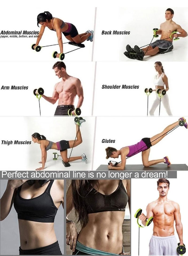 ISHWAZ All in One Fitness Exerciser Abdominal Wheel Roller With Resistance Band, Perfect For Abdominal Exercise, Toning Abs, Chest, Arms, Waist, Core, Strengthening Back, Shoulder Muscle for Men And Women  - Image 2