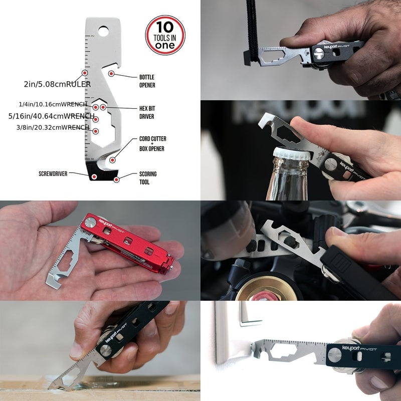 10 in 1 Multi Function Pliers Set with Wrench Screwdriver Bottle Opener Ruler and Keychain Metric System EDC Tool for Unboxing - Image 2