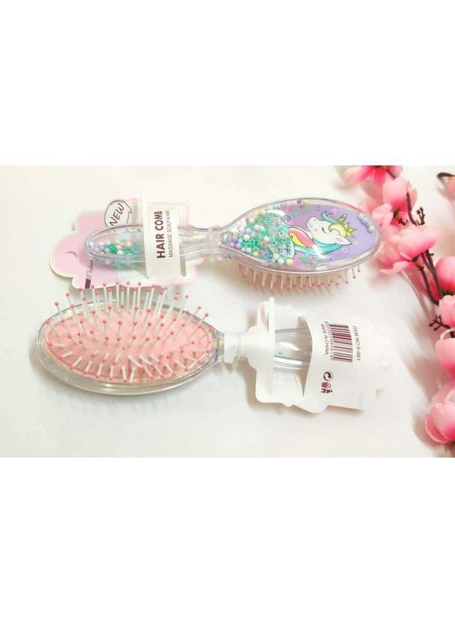 Tera13 Tera 13 Unicorn Glittery Star Brush Comb Hairbrush For Kids Unicorn Hair Brush For Kids/Comb For Girls/Detangling Hairbrush For Girls (1 Piece)  - Image 4