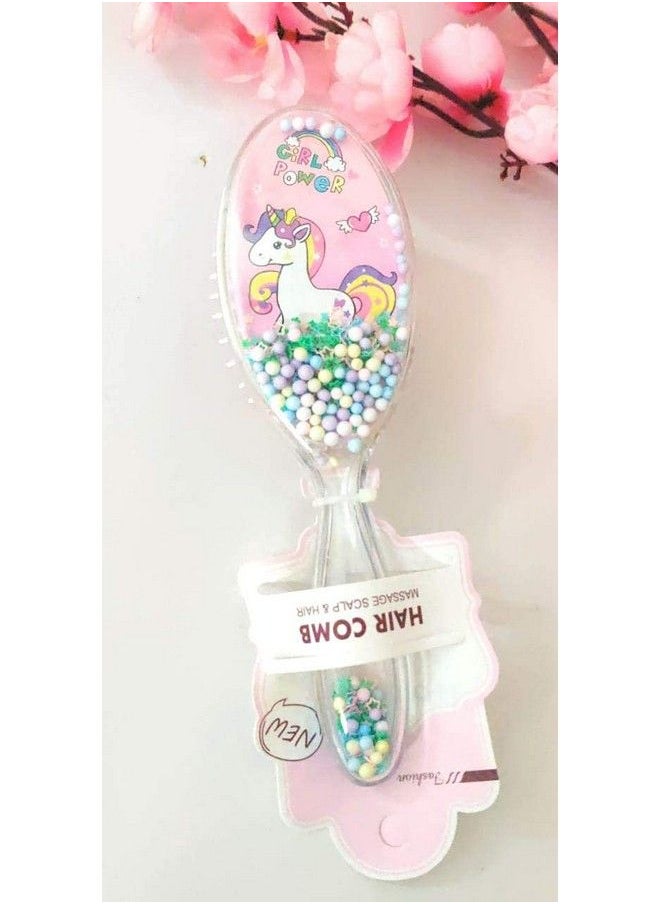 Tera13 Tera 13 Unicorn Glittery Star Brush Comb Hairbrush For Kids Unicorn Hair Brush For Kids/Comb For Girls/Detangling Hairbrush For Girls (1 Piece)  - Image 5