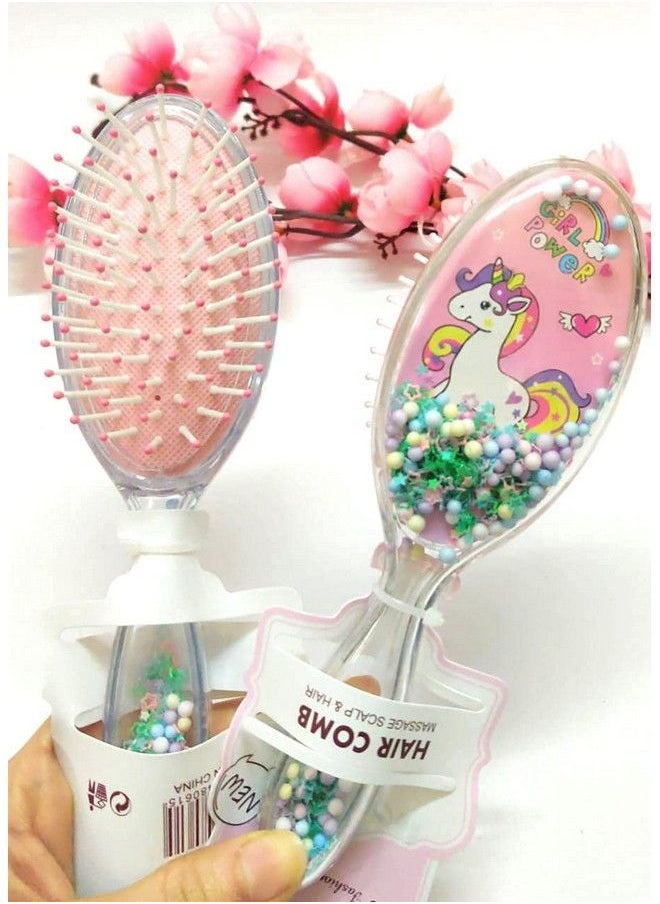 Tera13 Tera 13 Unicorn Glittery Star Brush Comb Hairbrush For Kids Unicorn Hair Brush For Kids/Comb For Girls/Detangling Hairbrush For Girls (1 Piece)  - Image 3
