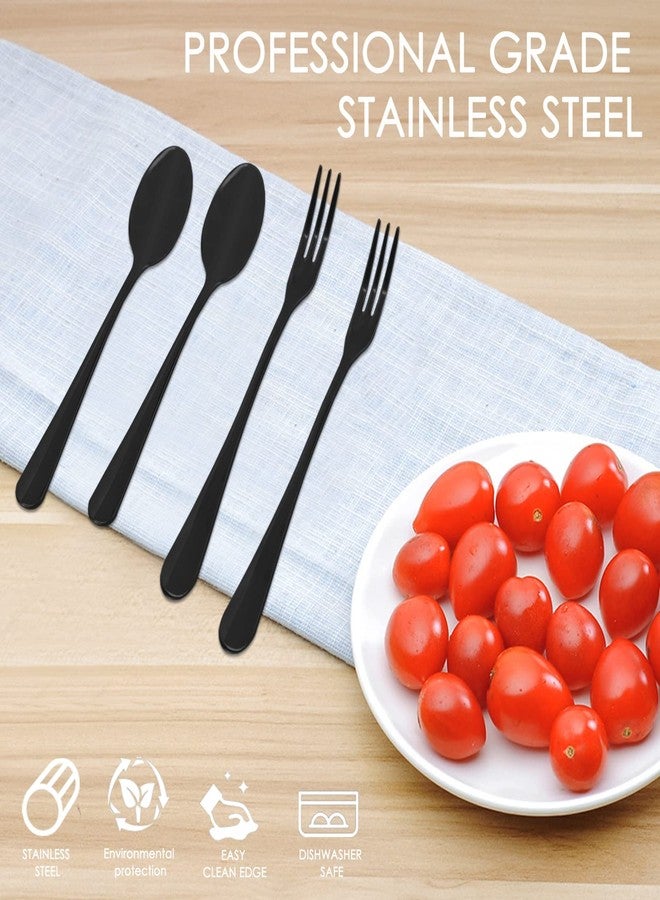 DaKuan 16 Pieces Black Demitasse Espresso Spoon (4 inch) and Stainless Steel Forks (4.8 inch), DaKuan Mini Coffee Spoons & Cake Forks for Dessert, Tea, Appetizer - Image 5