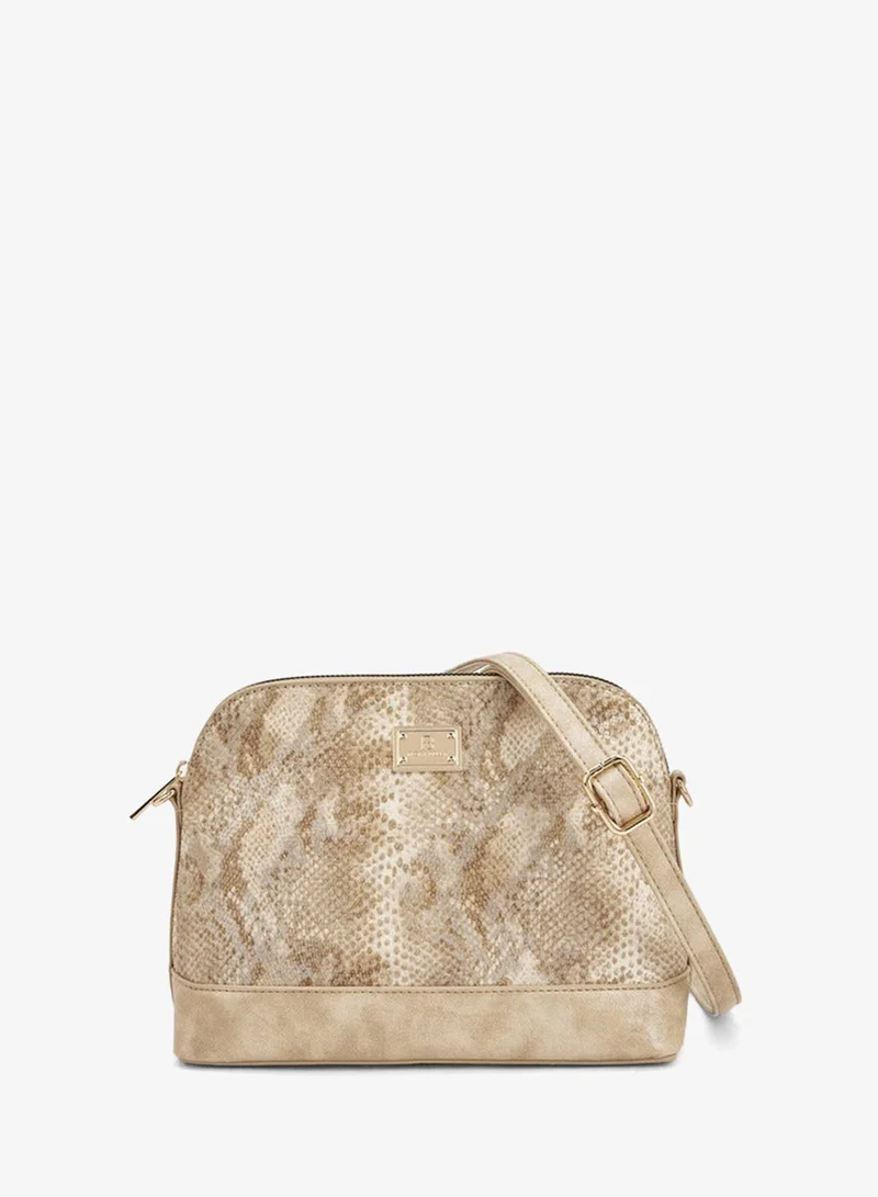 Textured Crossbody Bag with Detachable Shoulder Strap
