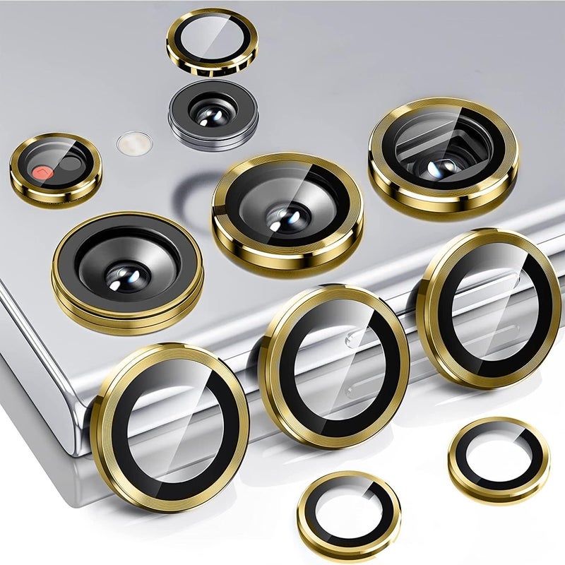 guppy Galaxy S26 Ultra Camera Lens Protector Aluminium Alloy Ring Tempered Glass Anti Scratch Decorative Camera Cover Accessories for Galaxy S26 Ultra 5G-Gold - Image 1
