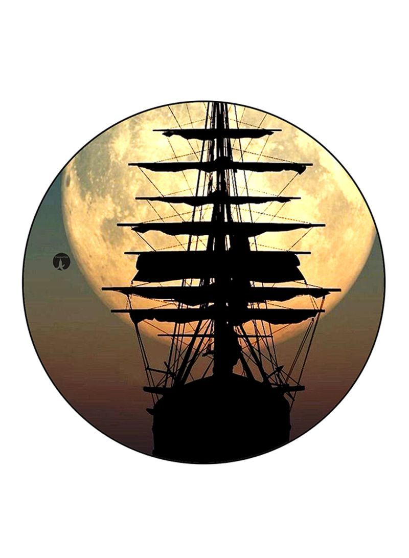 RKN Ship Printed Fridge Magnet Round  Multicolour - Image 1