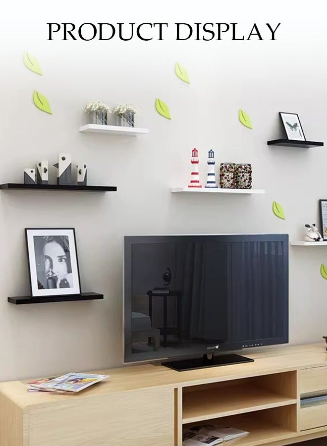 DUNISO 3 قطع من رفوف الحائط العائمة المثبتة، رف تخزين، رف عرض، لا حاجة للحفر، مناسب لغرف النوم، غرف المعيشة، الحمامات، المطابخ، المكاتب - Image 4