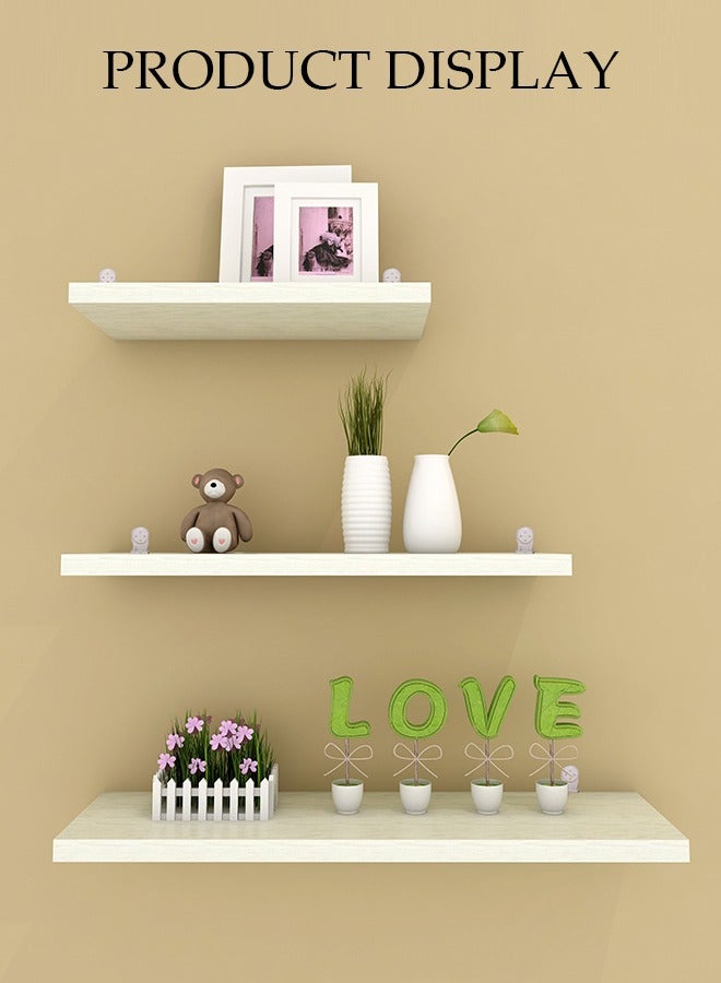 DUNISO 3 قطع من رفوف الحائط العائمة المثبتة، رف تخزين، رف عرض، لا حاجة للحفر، مناسب لغرف النوم، غرف المعيشة، الحمامات، المطابخ، المكاتب - Image 3