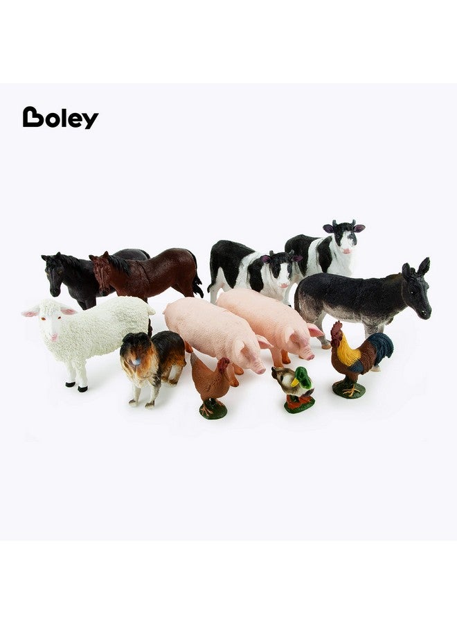 BOLEY Boley Farm Animal Figures - 12 Pack Realistic Plastic Animal Toys for Kids Ages 3 and Up - Image 2