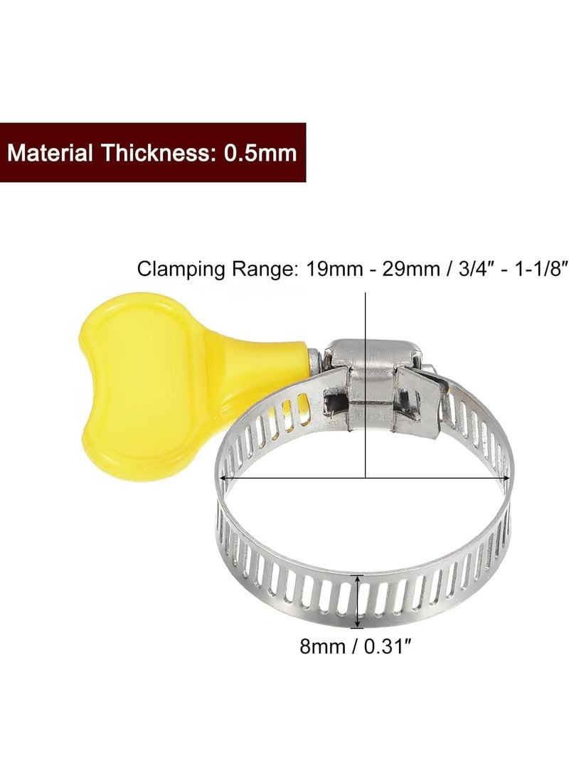 VITION 12pcs Steel Hose Clamps, 19-29mm Adjustable Pipe Clips with Plastic Handle for Securing Connections Gas Lines, Water, Oil Pipes - Image 2