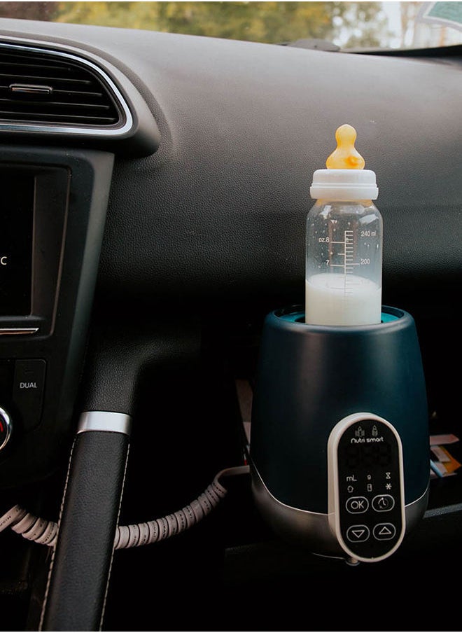babymoov جهاز تدفئة الطعام والزجاجات للسيارة والمنزل من Nutrismart، شاشة LCD قابلة للبرمجة، 80 ثانية لتسخين 65 مل من الماء  - Image 4