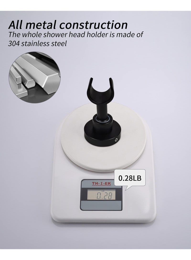 Sweet seven 360° Adjustable Shower Head Holder Wall Mount - Nail-Free, Waterproof, SUS304 Stainless Steel, Matte Black - Image 5