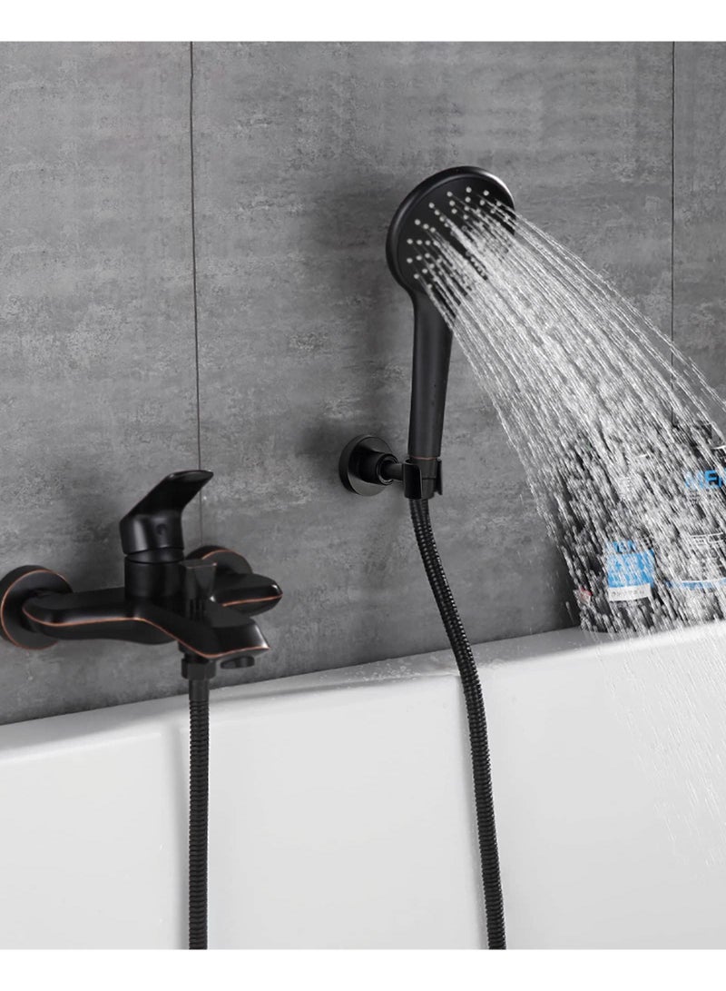 Sweet seven 360° Adjustable Shower Head Holder Wall Mount - Nail-Free, Waterproof, SUS304 Stainless Steel, Matte Black - Image 2