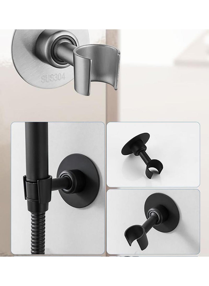 Sweet seven 360° Adjustable Shower Head Holder Wall Mount - Nail-Free, Waterproof, SUS304 Stainless Steel, Matte Black - Image 3