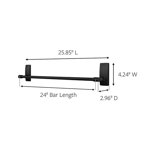 Command Bath Matte Black Towel Bar with Water Resistant Command Strips, Bathroom Organizer, 24 in Bar Length Holds up to 10 lbs - Image 2