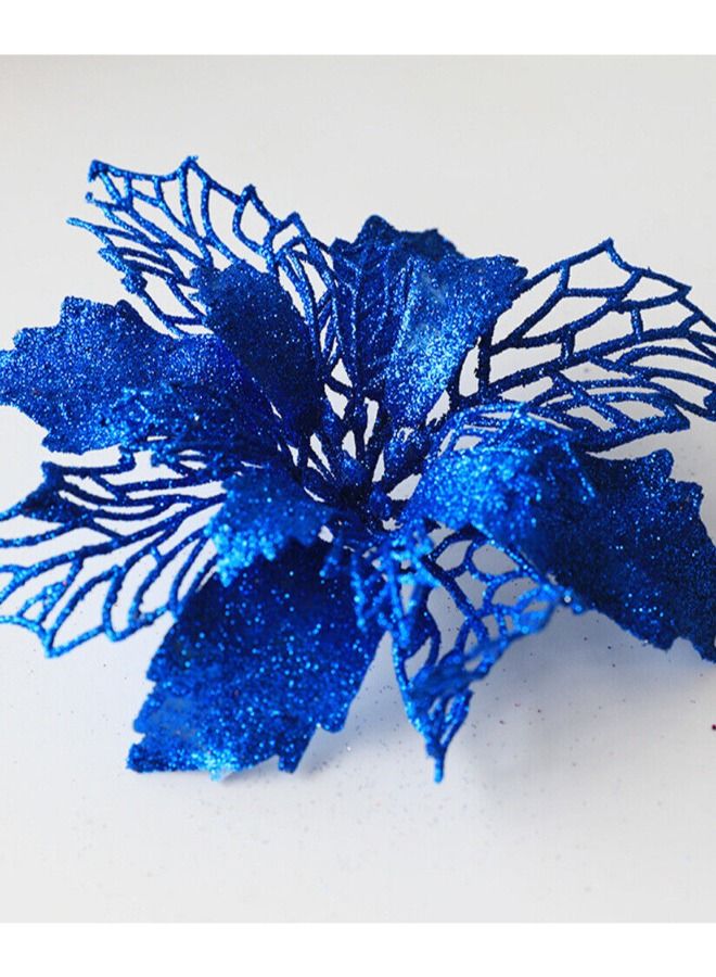 ACLIX Pack Of Four Artificial Flower for Christmas Tree Colorful Glitter Flowers DIY Home Ornaments - Image 5