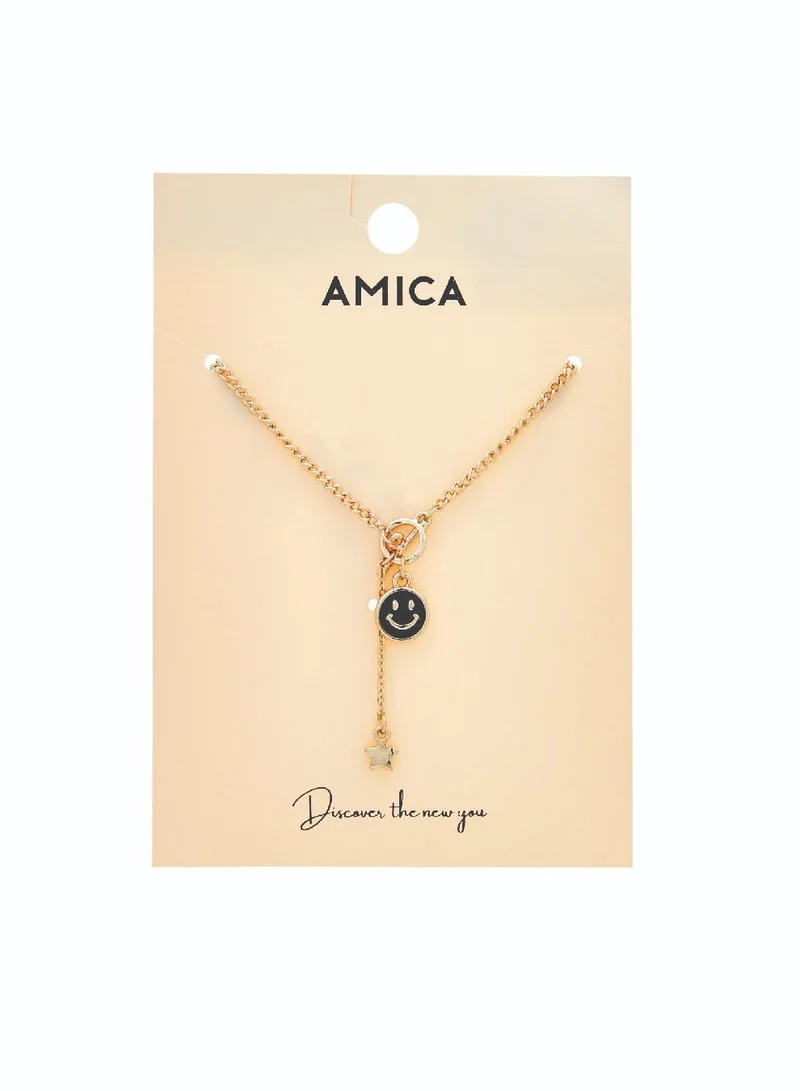 AMICA  Stay Happy Drop Pendant Necklace  | Best Price UAE