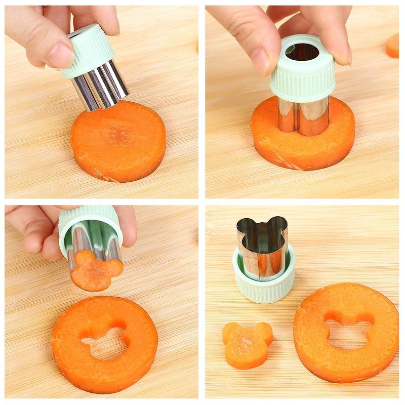 LAXIZAR Vegetable Cutter Shapes Set Mini Sizes Cookie Cutters Set Fruit Cookie Stamps Mold - Image 4