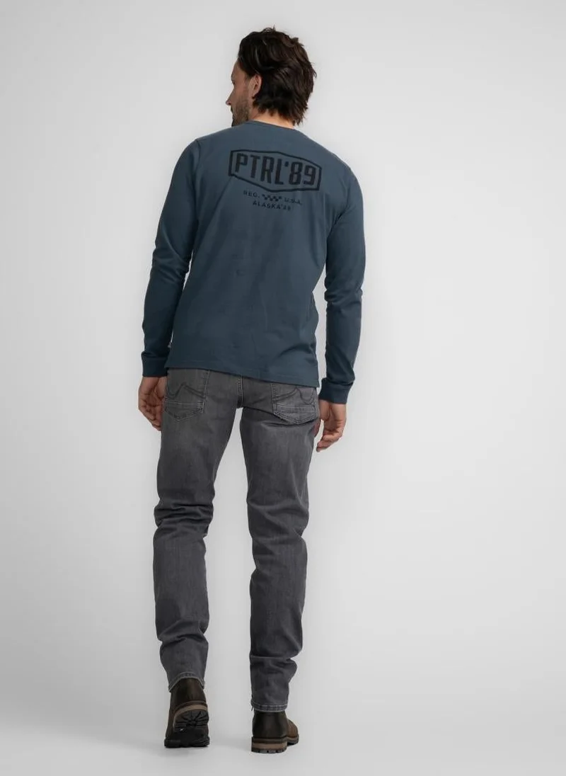 Petrol Industries 5185-Midnight Blue Men T-Shirt LS Classic Print for Men | Best Price UAE