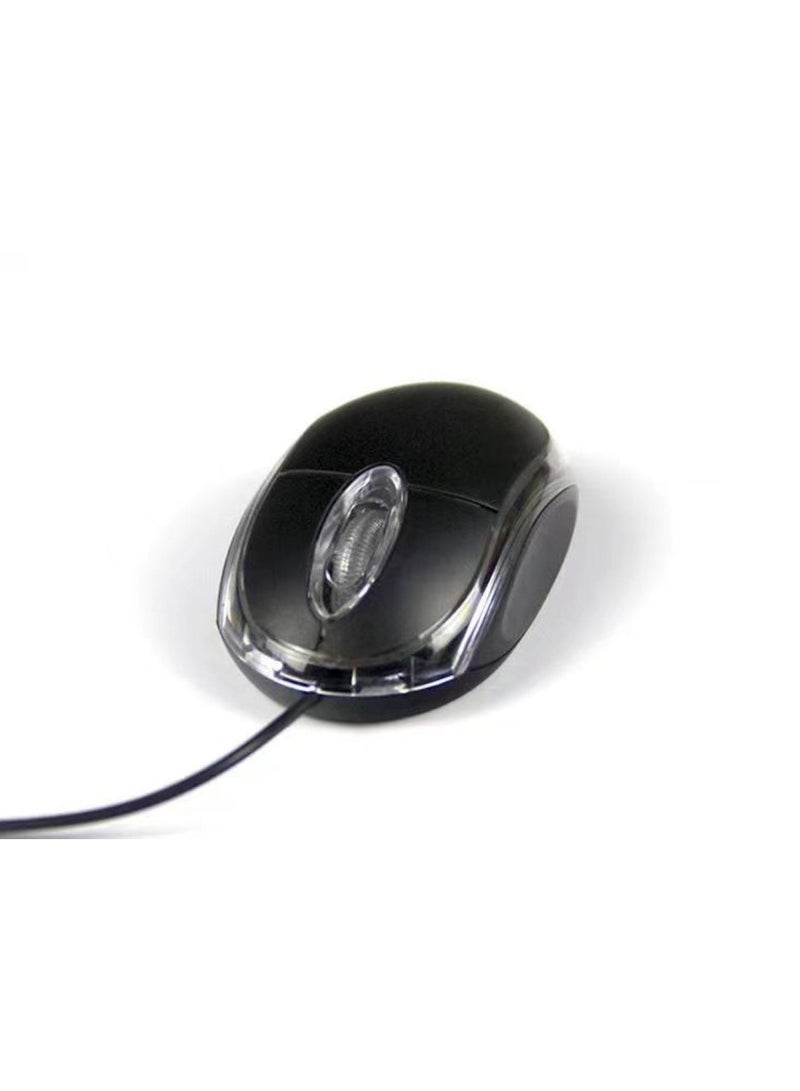 هويتك ماوس بصري سلكي صغير بمنفذ USB، توصيل وتشغيل، أسود - Image 1
