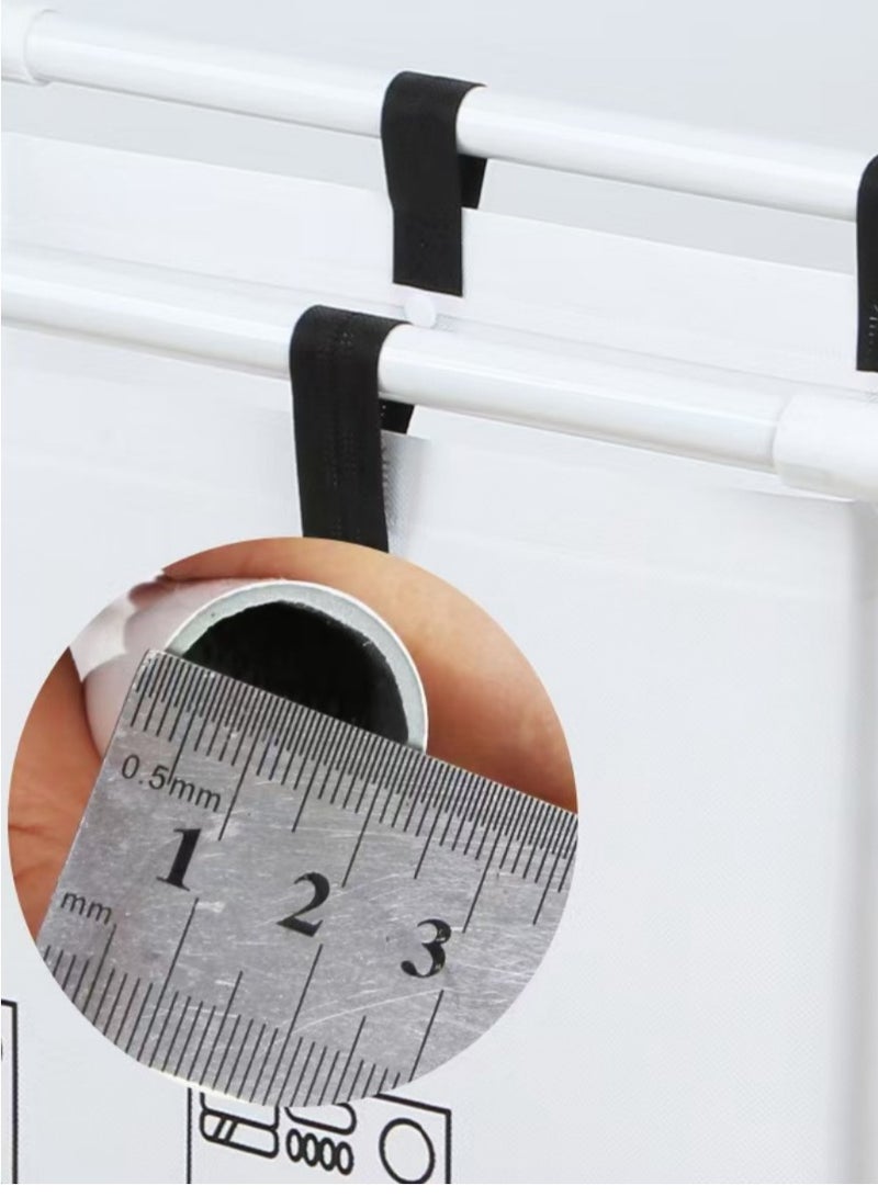 شو وو رف منظم سلة الغسيل، رف أبيض عصري متعدد الطبقات مع 3 حقائب تخزين كبيرة السعة، منظم ملابس للحمام، السكن الجامعي، غرفة الغسيل - Image 5