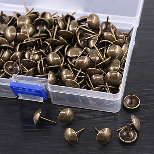 Keadic 300Pcs [ 9/16" in Diameter ] Antique Upholstery Tacks Furniture Nails Pins Assortment Kit for Upholstered Furniture Cork Board or DIY Projects - Bronze - Image 5