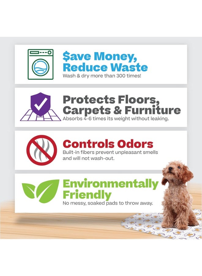 Extra Absorbent Washable, Reusable Potty Pad for Dogs (Large) - Unmatched Odor Control, Leakproof Puppy Training Pee Pad