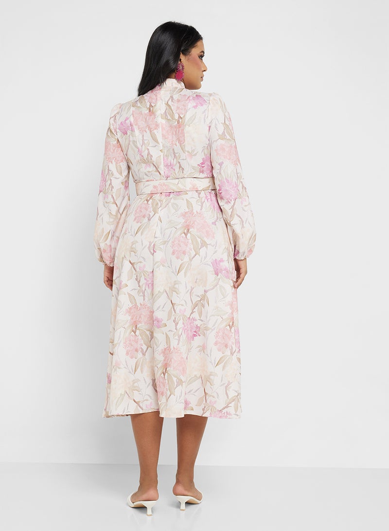 Khizana Floral Belted Dress - Image 2