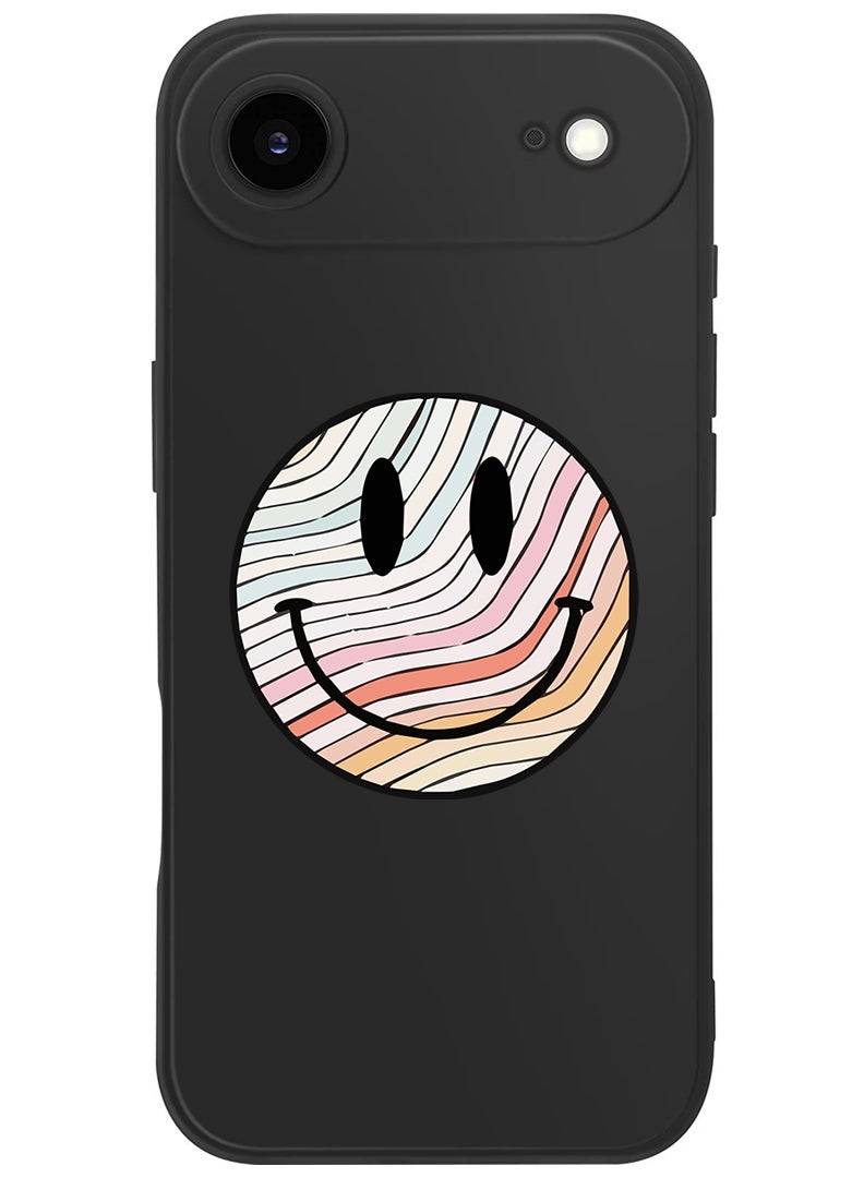 Theodor Protective Slim Fit Case Liquid Silicone Cover with Full Body Protection Anti-Scratch Shockproof Case For Apple iPhone 17 Air (Black) Smiley - Image 1