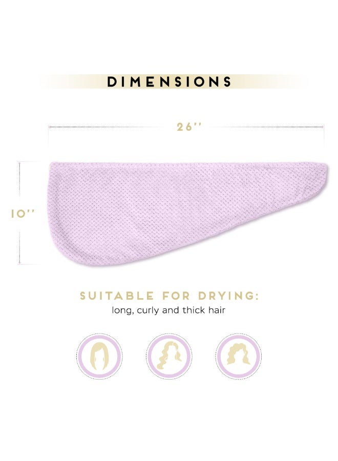 2 Pack Microfiber Hair Towel Wrap for Women, Anti Frizz Quick Drying Hair Turban for All Hair Style, Absorbent and Lightweight (Light Purple) - Image 1
