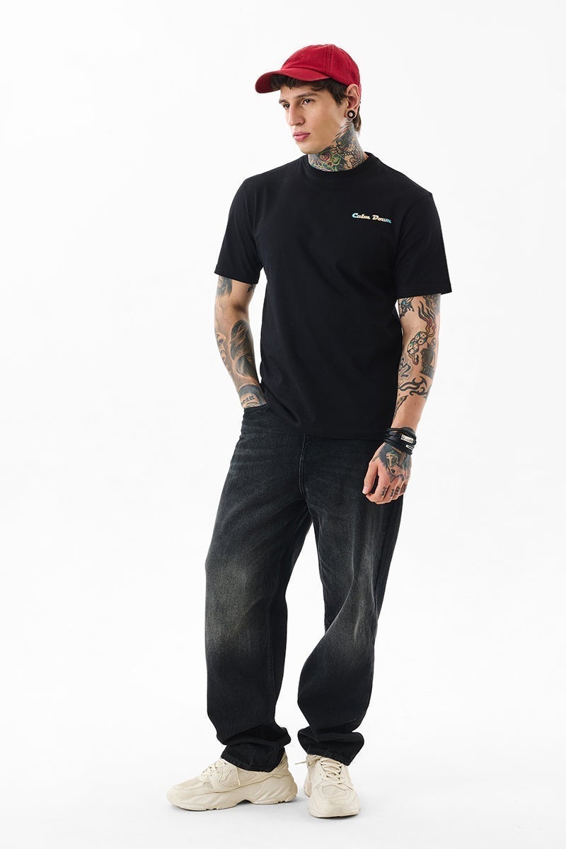 SNITCH Calm Down Black Glow In The Dark T-Shirt - Image 4