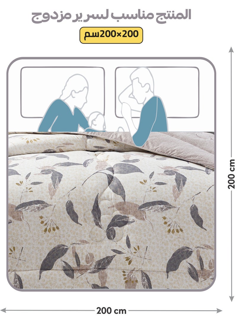Donetella Bedding Comforter Set King Size, 6-Pcs Bed Set Fits 200x200 Cms -Printed Bedding Set-All Season- Brushed Microfiber (طقم مفرش سرير فندقي)  - Image 4