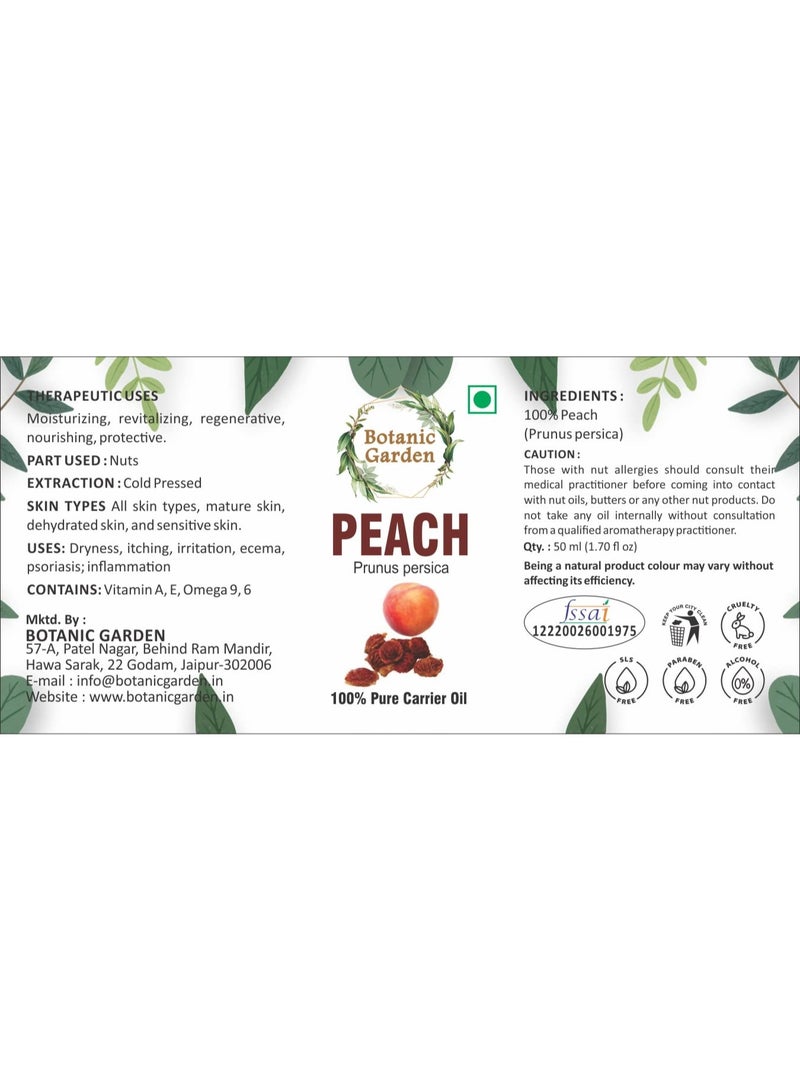 BOTANIC GARDEN Peach Oil - 100% Pure & Natural, Undiluted oil Natural Therapeutic Grade Cold Pressed for Skin & Hair (200 ML) - Image 4