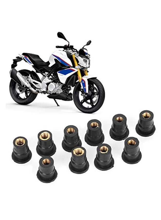 LJ M5 Nut Set, 10 M5 Motorcycle Rubber Nuts 5mm/0.2", Neoprene C Caps, Black, Regular Size - Image 3