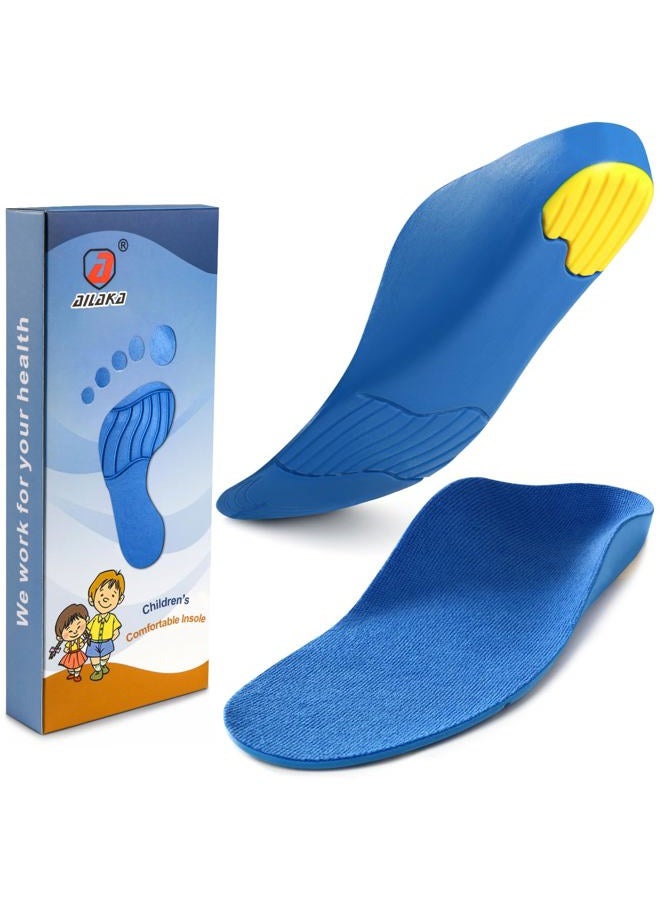 Ailaka Kids Orthotic Cushioning Arch Support Shoe Insoles, Children Pu Foam Inserts for Flat feet, Plantar Fasciitis, Feet Heel Pain Relief - Image 1