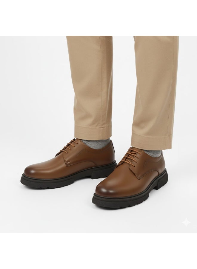 جزمه رجالي انيقه جلد طبيعي برباط مع نعل رابر مقاوم للانزلاق - متوفر بمختلف المقاسات و الالوان - Image 1