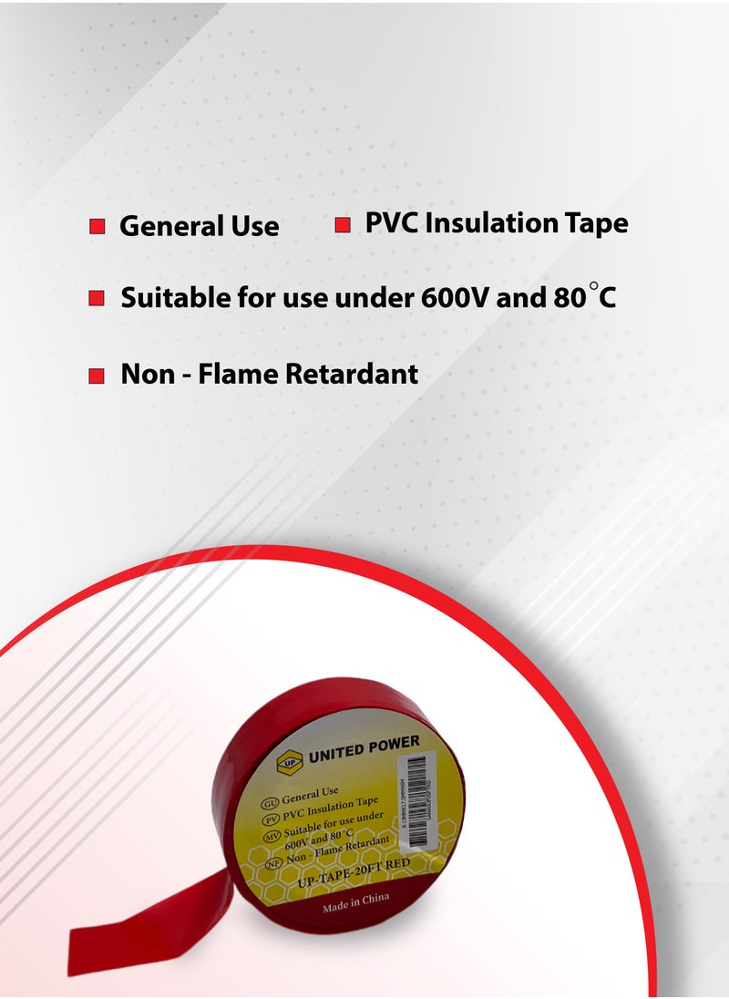 UNITED POWER PVC Electrical Tape - Red  - Image 3