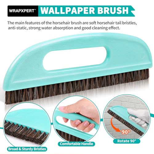 WRAPXPERT Wallpaper Smoothing Tool,Wallpaper Tools Included Felt Squeegee,Craft Knife,Wallpaper Brush,Wallpaper Scraper Tool for Peel and Stick Wallpaper,Window Tint Film,Wallpaper Adhesive - Image 3