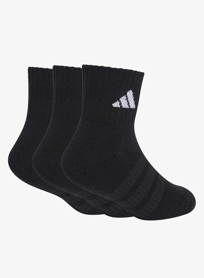 Adidas Kids 3 Pack Cushioned Ankle Socks