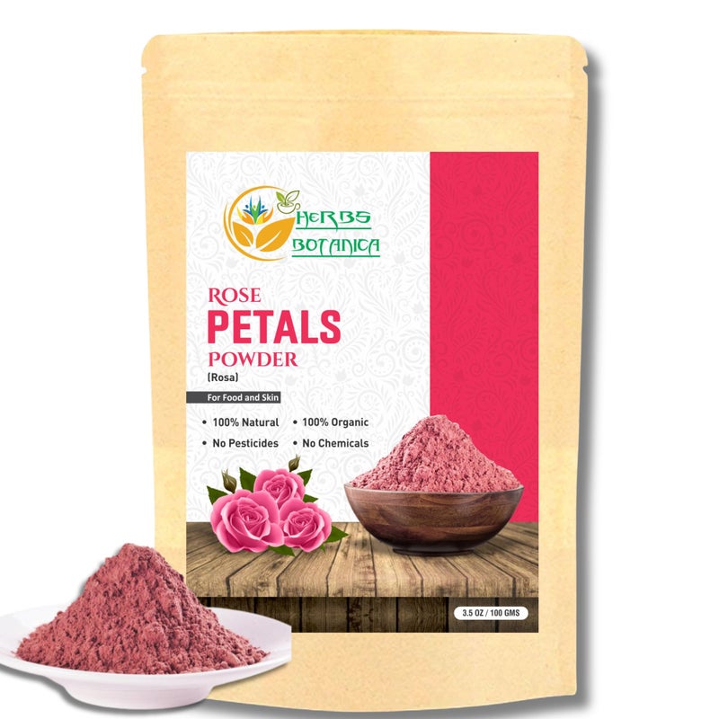 Herbs Botanica Rose Petal Powder Natural 100 Natural for Face Mask DIY Skin Care Aromatherapy No Preservatives or Colors ChemicalFree Herbal Powder 100 gm  352 oz