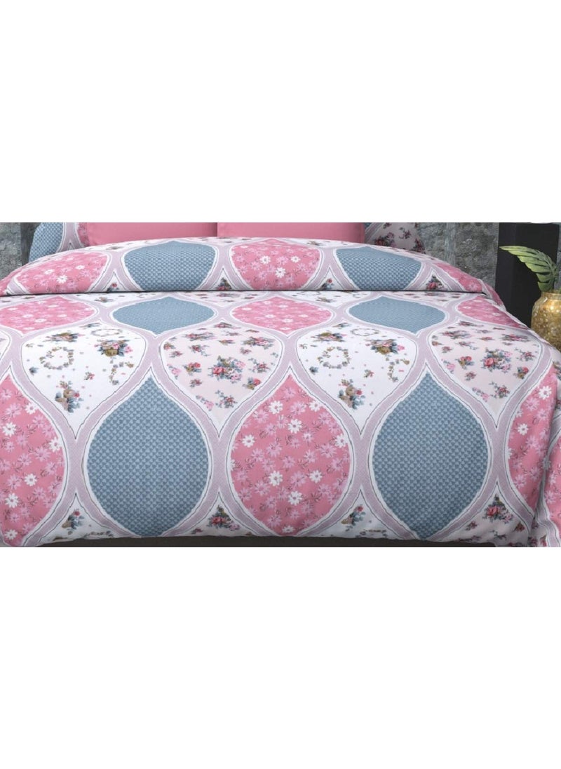Laying Style Laying Style 350TC Microfiber Glace Cotton AC Comforter Set King Size Double Bed with 1 Flat bedsheet90x100 inch and Two Pillow Covers II 4 pc Bedding SetPinkWhite  - Image 2