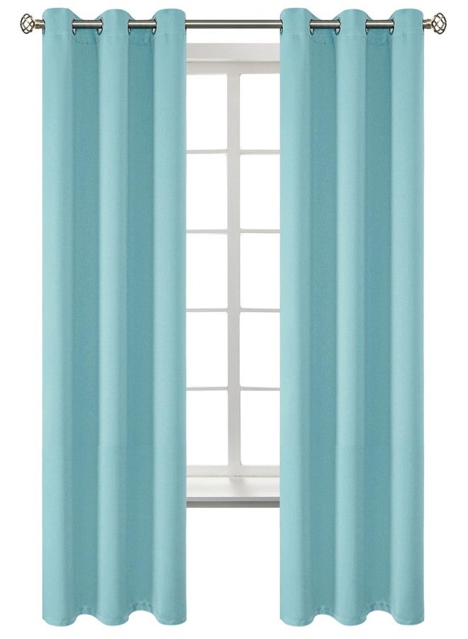BGment Blackout Curtains - Grommet Thermal Insulated Room Darkening Bedroom and Living Room Curtains, Set of 2 Panels (42 x 63 Inch, Baby Blue) - Image 1