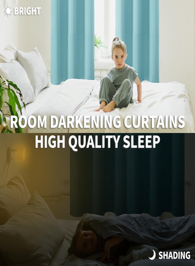 BGment Blackout Curtains - Grommet Thermal Insulated Room Darkening Bedroom and Living Room Curtains, Set of 2 Panels (42 x 63 Inch, Baby Blue) - Image 4