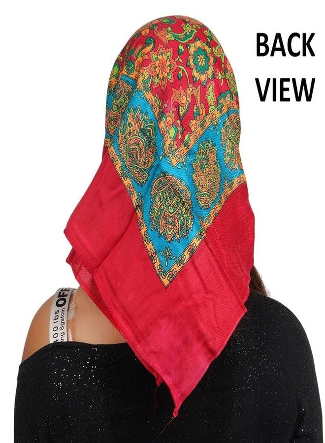 MIKONIKO Scarf for Women Winter Woolen Lightweight Fashion Scarves, Wrap in Print Floral Pattern_Pack Of 2_Red|Green, (female) - Image 1