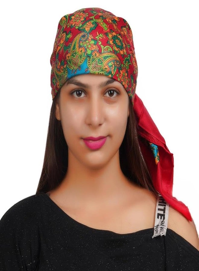 MIKONIKO Scarf for Women Winter Woolen Lightweight Fashion Scarves, Wrap in Print Floral Pattern_Pack Of 2_Red|Green, (female) - Image 2